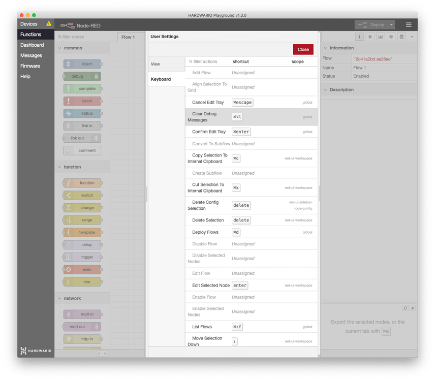 Add Custom Nodes To Bigclown Playground Node RED On MacOS TOWER